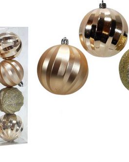 XMAS TREE BALLS 8/SET 60MM CHAMPAGNE