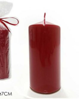 CANDLE PILLAR RED H15XD7CM