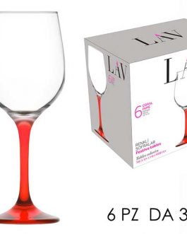 GLASS CLEAR/RED 6SET 39.5CL