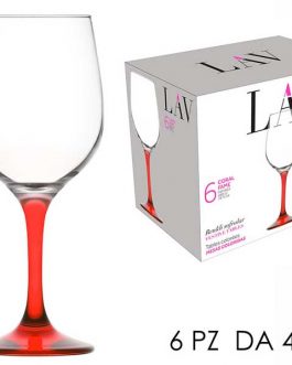 GLASS CLEAR/RED 6SET 48CL