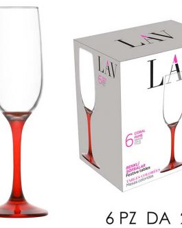 GLASS CLEAR/RED 6SET 21.5CL