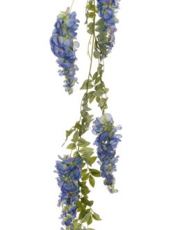 WISTERIA GARLAND W/7 GROUPS BLUE GREEN