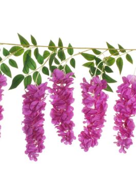 WISTERIA GARLAND W/13 GROUPS FUCHIA