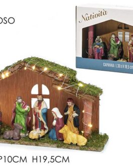 NATIVITY SET 9CS B/O 20LED 30X10XH19.5CM