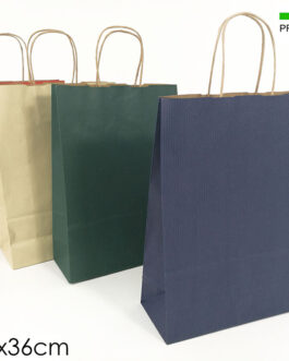 SHOPPING BAG KRAFT 41X12X36CM 4ASS