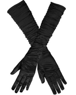 GLOVES LONG W/BLACK RUFFLES