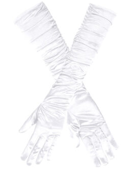 LONG GLOVES W/WHITE RUFFLE