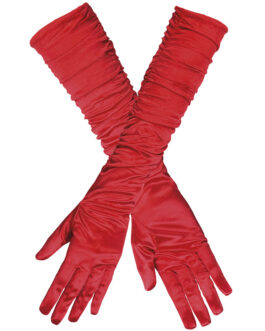 GLOVES LONG W/RED RUFFLES