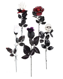 DECORATIVE BLACK FLOWERS 45CM 5 ASSORTED