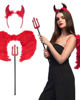 SET WINGED DEVIL W/HORNS-WINGS-FORK 58CM