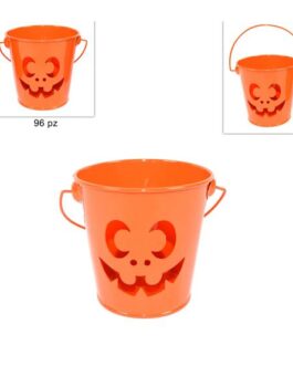 TIN BUCKET  HALLOWEEN 10CM ENGRAVED DECO