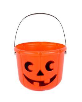 PLASTIC PUMPKIN BUCKET 14CM