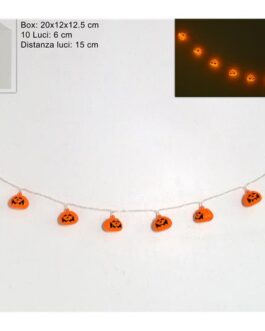 PUMPKIN LIGHTS STRING  B/O 10PCS 180CM