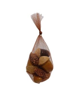 ACORNS&PINE CONES 11PCS IN NET