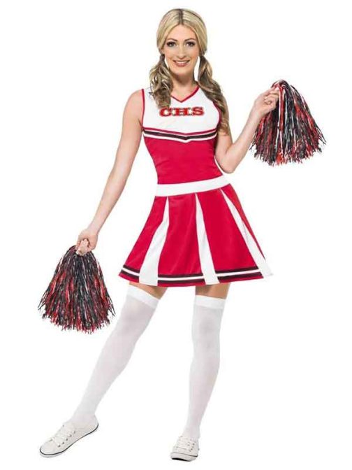 COSTUME CHEERLEADER RED M