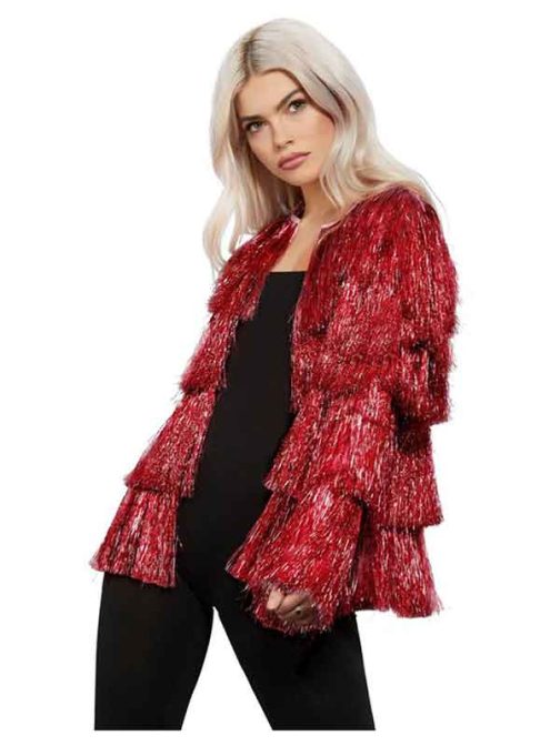 COSTUME TINSEL FESTIVAL JACKET (RED) L